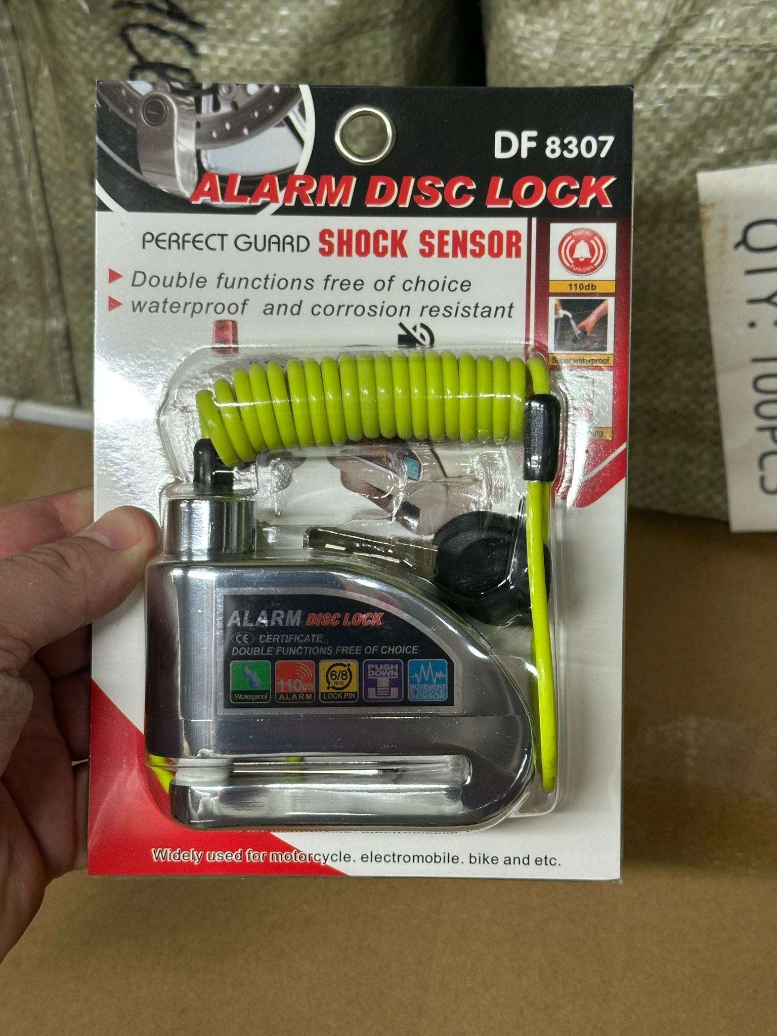 מנעול דיסק עם אזעקה 